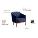 Ver imagem 4 de Poltrona Fixa Agatha Tecido Veludo Pés Natural