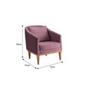 Ver imagem 3 de Poltrona Fixa Agatha Tecido Veludo Pés Natural