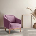 Ver imagem 1 de Poltrona Fixa Agatha Tecido Veludo Pés Natural