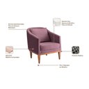 Ver imagem 4 de Poltrona Fixa Agatha Tecido Veludo Pés Natural