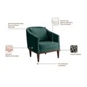 Ver imagem 4 de Poltrona Fixa Agatha Tecido Veludo Pés Imbuia