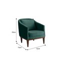 Ver imagem 3 de Poltrona Fixa Agatha Tecido Veludo Pés Imbuia