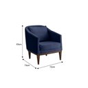 Ver imagem 3 de Poltrona Fixa Agatha Tecido Veludo Pés Imbuia Azul