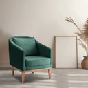 Ver imagem 1 de Poltrona Fixa Agatha Tecido Veludo Pés Natural