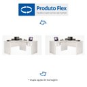 Ver imagem 4 de Escrivaninha Mesa Escritório em L Thor 2 Gavetas 150cm Espresso Móveis Off White