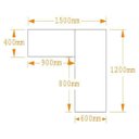 Ver imagem 5 de Escrivaninha Mesa Escritório em L Thor 2 Gavetas 150cm Espresso Móveis Off White