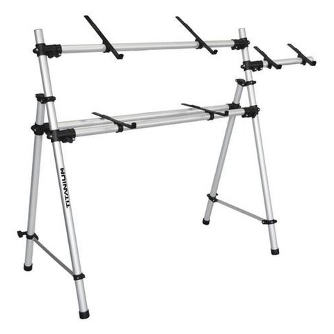 Suporte Apoio de Teclado Duplo e Notebook Estilo Rack da Titanium Modelo Ty212 Bem:cinza