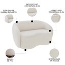 Ver imagem 3 de Sofá 2 Lugares Living Orgânico Sala de Estar 160cm Garbin K04 Bouclê Bege - Mpozenato
