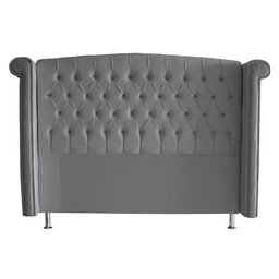 Cabeceira de Cama Box Toquio Casal Queen 160 Cm Suede Prata Ec Móveis - 1