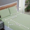 Ver imagem 4 de Kit Roupa de Cama King Size Percal 200 Fios 100% Algodão com Elástico e Fronhas 3 Peças:verde
