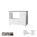 Ver imagem 5 de Balcão para Cooktop Ana 3 Portas com Espaço para Forno: Branco