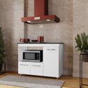 Ver imagem 1 de Balcão para Cooktop Ana 3 Portas com Espaço para Forno: Branco