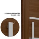 Ver imagem 4 de Porta de Alumínio Pivotante com Friso Puxador Fechadura Digital 225cm x 130cm Lucasa Eccellente Incolor/Marrom