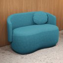 Ver imagem 2 de Kit 2 Capas para Almofada Redonda Veludo 50x50cm - 7 Decor Azul Turquesa