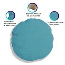 Ver imagem 3 de Kit 2 Capas para Almofada Redonda Veludo 50x50cm - 7 Decor Azul Turquesa