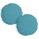 Ver imagem 1 de Kit 2 Capas para Almofada Redonda Veludo 50x50cm - 7 Decor Azul Turquesa