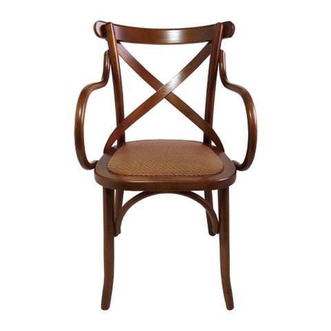 Kit 2 Cadeiras C/ Braço Bistro Gourmet Luxo com Rattan