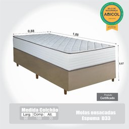 Colchão Solteiro Molas Ensacadas Privilege + Base 88x188x67 - 6