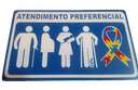Ver imagem 3 de Placa Indicativa Atendimento Preferencial 25x15 Ps Azul