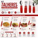 Ver imagem 3 de Kit Cozinha Gourmet: Faqueiro 24 Peças + Escorredor Organizador de Talheres em Inox