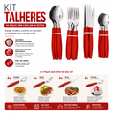 Ver imagem 2 de Kit Cozinha Gourmet: Faqueiro 24 Peças + Escorredor Organizador de Talheres em Inox