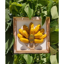 Quadros madeira feito a mão bananas/pimentas alto relevo artesanato mineiro - 3