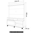 Ver imagem 4 de Estante Painel de Tv 55 Pol 136cm Órbis Castanho/off White - Hb Móveis