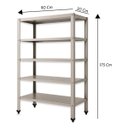 Ver imagem 2 de Armário Multiuso Acm Inox 5 Prateleiras 90x30x1,75cm