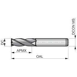 Fresa de Topo Hss 4 Cortes Diâmetro 9,0mm - Nof 4-6 - Din 1835b - C210 - 6 Fresa de Topo Hss 4 Cortes Diâmetro 9,0mm - Nof 4-6 - Din 1835b - C210 - 6