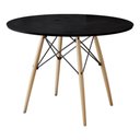 Ver imagem 5 de Jogo de Mesa Eiffel Redondo Tampo de Madeira 90cm Preto com 4 Cadeiras Katrina Off Whiteo Beg