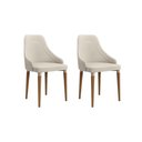 Ver imagem 3 de Conjunto de Jantar Mesa c/Vidro Donatella 8 Cadeiras Evelyn - Linho Off White - Linked 02