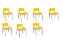 Ver imagem 1 de Kit 7 Cadeiras Infantil Iso, Escola, Base Cinza- Amarelo