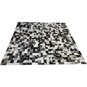 Tapete de couro marrom café malhado 2,00x2,00 com bordas