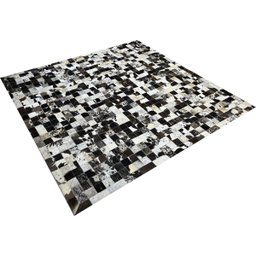 Tapete de couro marrom café malhado 2,00x2,00 com bordas - 2