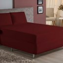 Ver imagem 2 de Jogo de Cama King Nobre 3 Peças Luva de Box 55cm de Altura Malha 100% Algodão - Vinho