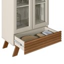 Ver imagem 5 de Cristaleira 2 Portas 1 Gaveta Retrô Marsala 