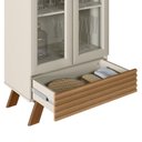 Ver imagem 5 de Cristaleira 2 Portas 1 Gaveta Retrô Marsala