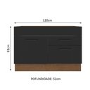 Ver imagem 3 de Balcão de Pia Agata com 1 Porta e 2 Gavetas Rustico Preto