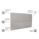 Ver imagem 4 de Cabeceira Estofada King Carla 195cm Linho Cinza