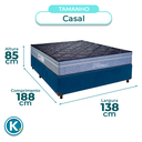 Ver imagem 3 de Conjunto Cama Box Azul Casal + Colchão Molas Ensacadas Petrus Paropas