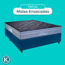 Ver imagem 4 de Conjunto Cama Box Azul Casal + Colchão Molas Ensacadas Petrus Paropas