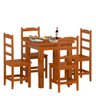 Mesa De Jantar Com 4 Cadeiras Madeira Maciça 88cm Mel Pérola Nemargi - 2