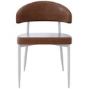 Ver imagem 3 de Kit 04 Cadeiras Estofada para Sala de Jantar Serena Branco C01 Courino Whisky - Lyam Decor