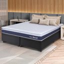 Ver imagem 1 de Conjunto Box Baú Preto Durban Azul Espuma D28 Queen 158x198x64 - King House