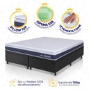 Ver imagem 4 de Conjunto Box Baú Preto Durban Azul Espuma D28 Queen 158x198x64 - King House