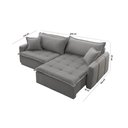 Ver imagem 3 de Sofá Cama Linho em Madeira Eucalipto 200cm Braço 20cm Arizona Meu Sofá Online