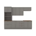 Ver imagem 7 de Cozinha Compacta Americana 10 Portas 5 Gavetas MDF MDP Cinza Móveis Henn