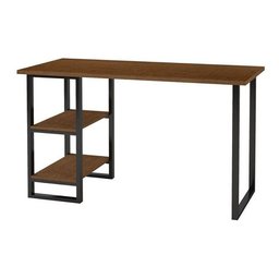 Escrivaninha Aço Com 2 Prateleiras 1,20 Home Office Estudo - Preto/Imbuia - 2