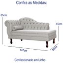 Ver imagem 2 de Recamier Divan Sofá Moderno Larissa Lado Direito Linho Bege