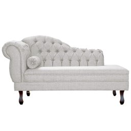 Recamier Divan Sofá Moderno Larissa Lado Direito Linho Bege - 3